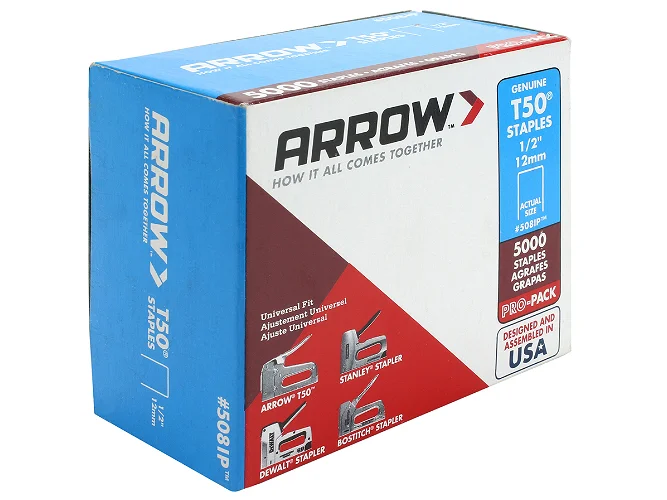 Arrow T50 Staples 12mm Galvanised 5000 Box