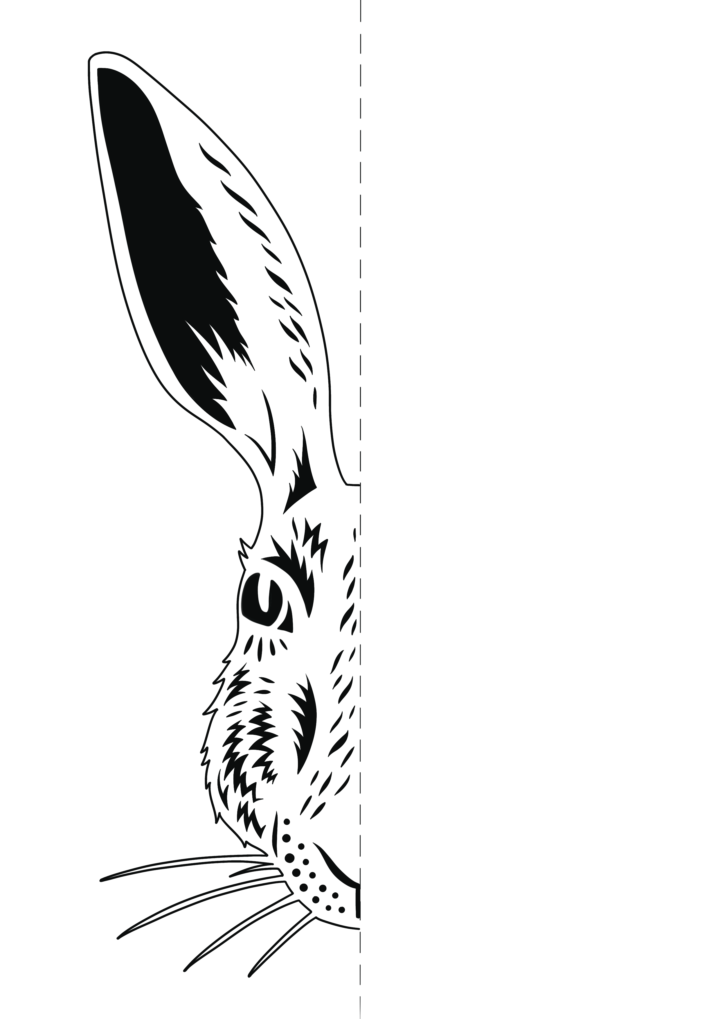 Hare cutout for portrait frame