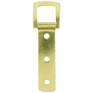 Heavy Duty 3 Hole Strap Picture Hanger 84mm Brass Plated pack 20
