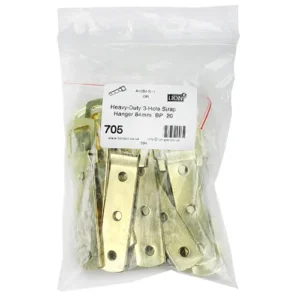 Heavy Duty 3 Hole Strap Picture Hanger 84mm Brass Plated pack 20 - Image 3